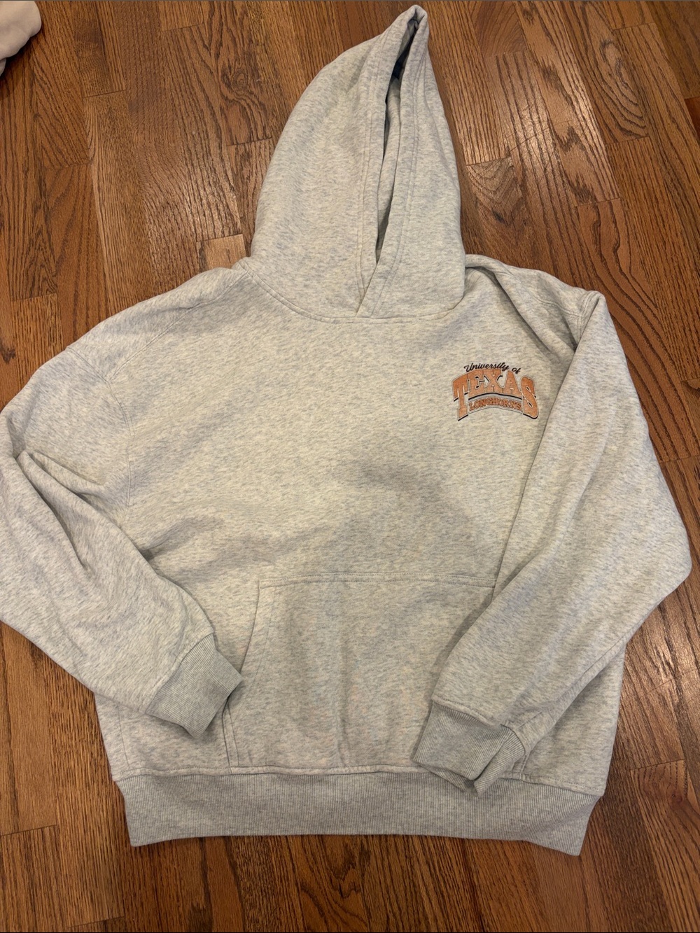 Light Gray Pullover Hoodie Sweatshirt - Hollister- University of Texas